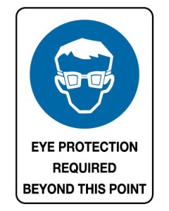 Mandatory Sign - Eye Protection Beyond This Point 600 x 450 mm Poly