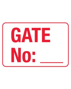 Information Sign - Gate No: _ 600 x 450mm Poly