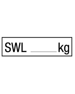 Safe working load sticker SWL