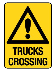 Warning Sign - Trucks Crossing 600 x 450 mm Poly