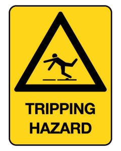 Warning Sign - Tripping Hazard 600 x 450 mm Poly