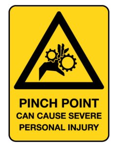 Warning Sign - Pinch Point Can Cause 300 x 225mm Poly